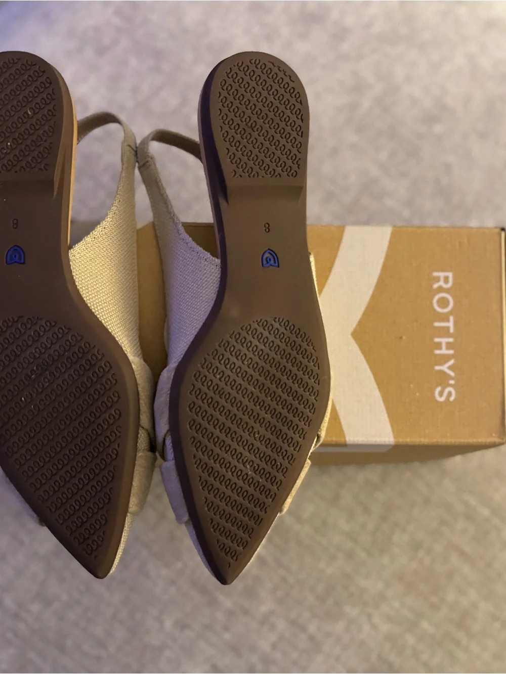 Rothy's The Twist Point Slingback in Brioche Size 8 New